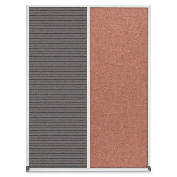 United Visual Products Double Door Radius Corkboard, 48"X36", S UV8003-SATIN-BLACK - main